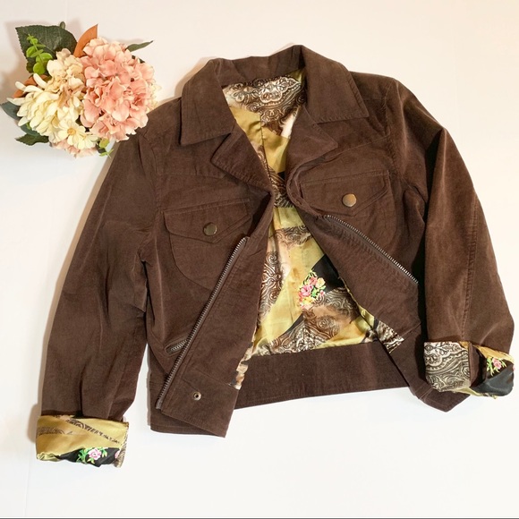 Anthro One Girl Who Brown  Moto Jacket!! - Picture 2 of 6